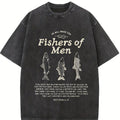 valentine shirts Fishers of Men - Matthew 4:19 Jesus T-Shirt Washed ,Bible Verse Clothing , Religious Apparel , Inspirational T-shirt  Church Outfit Gym Pump Cover Back To School Outfits Gift for Christians