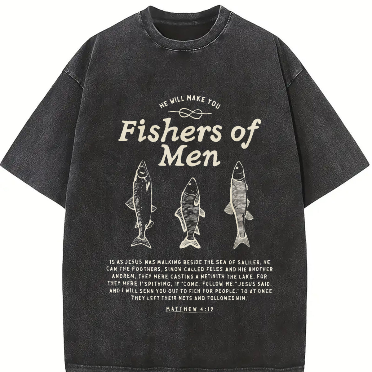 valentine shirts Fishers of Men - Matthew 4:19 Jesus T-Shirt Washed ,Bible Verse Clothing , Religious Apparel , Inspirational T-shirt  Church Outfit Gym Pump Cover Back To School Outfits Gift for Christians