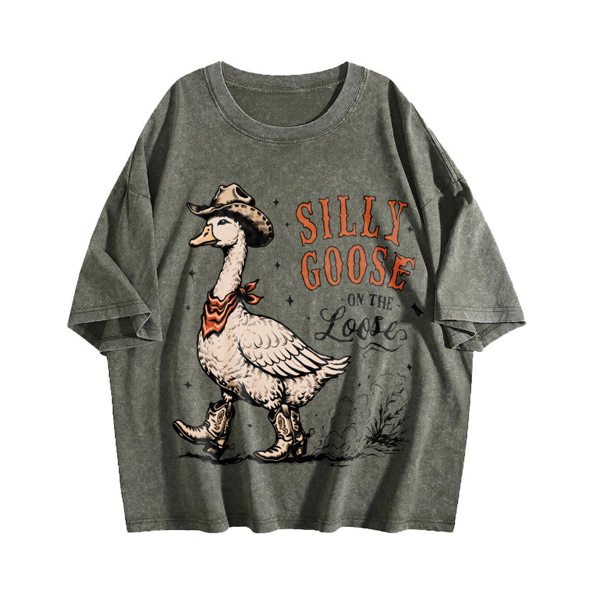 Silly Goose Cowboy : Western Animal Vintage Washed T-Shirt - product view