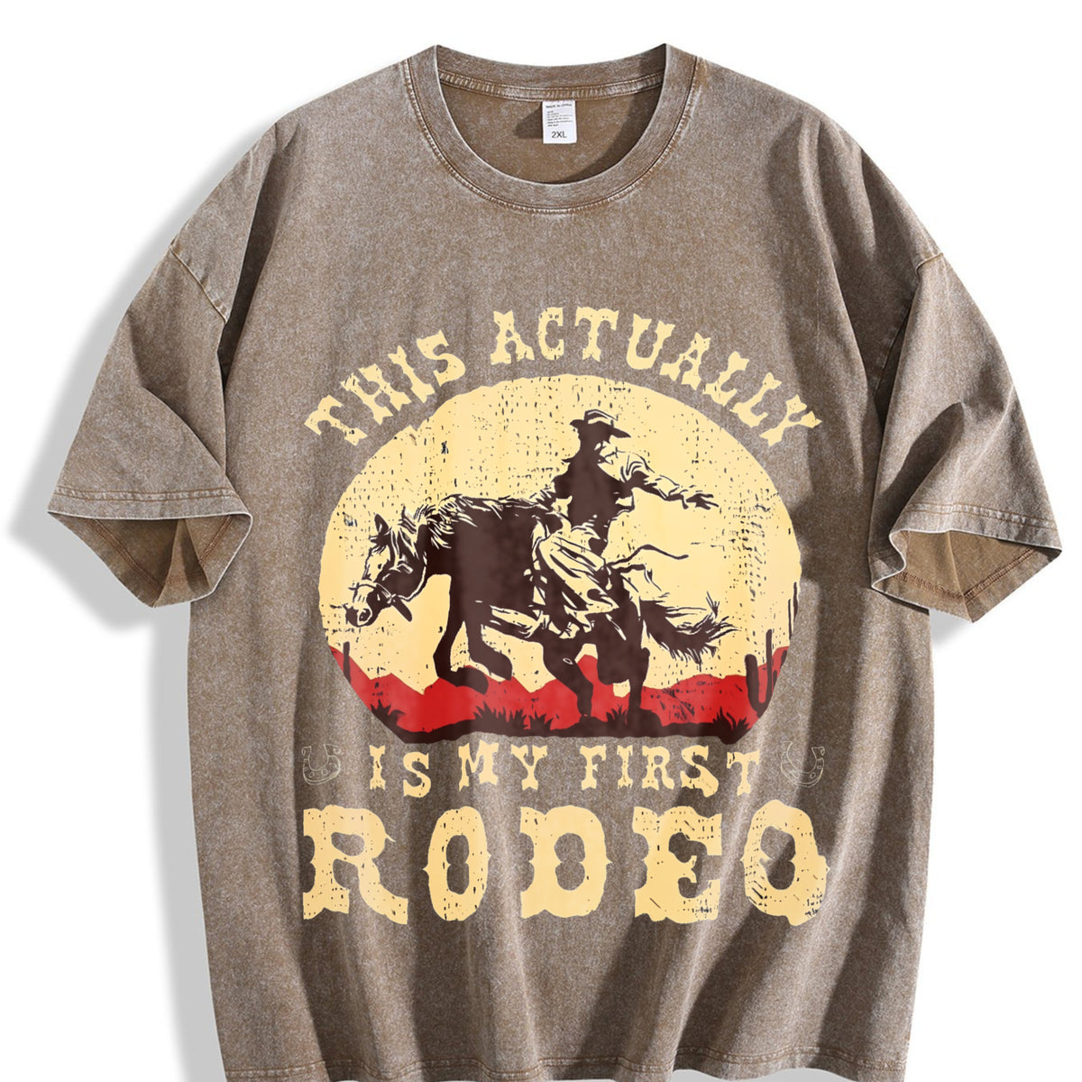Western This Actually Is My First Rodeo Cowboy Vintage Washed T-Shirt - product view