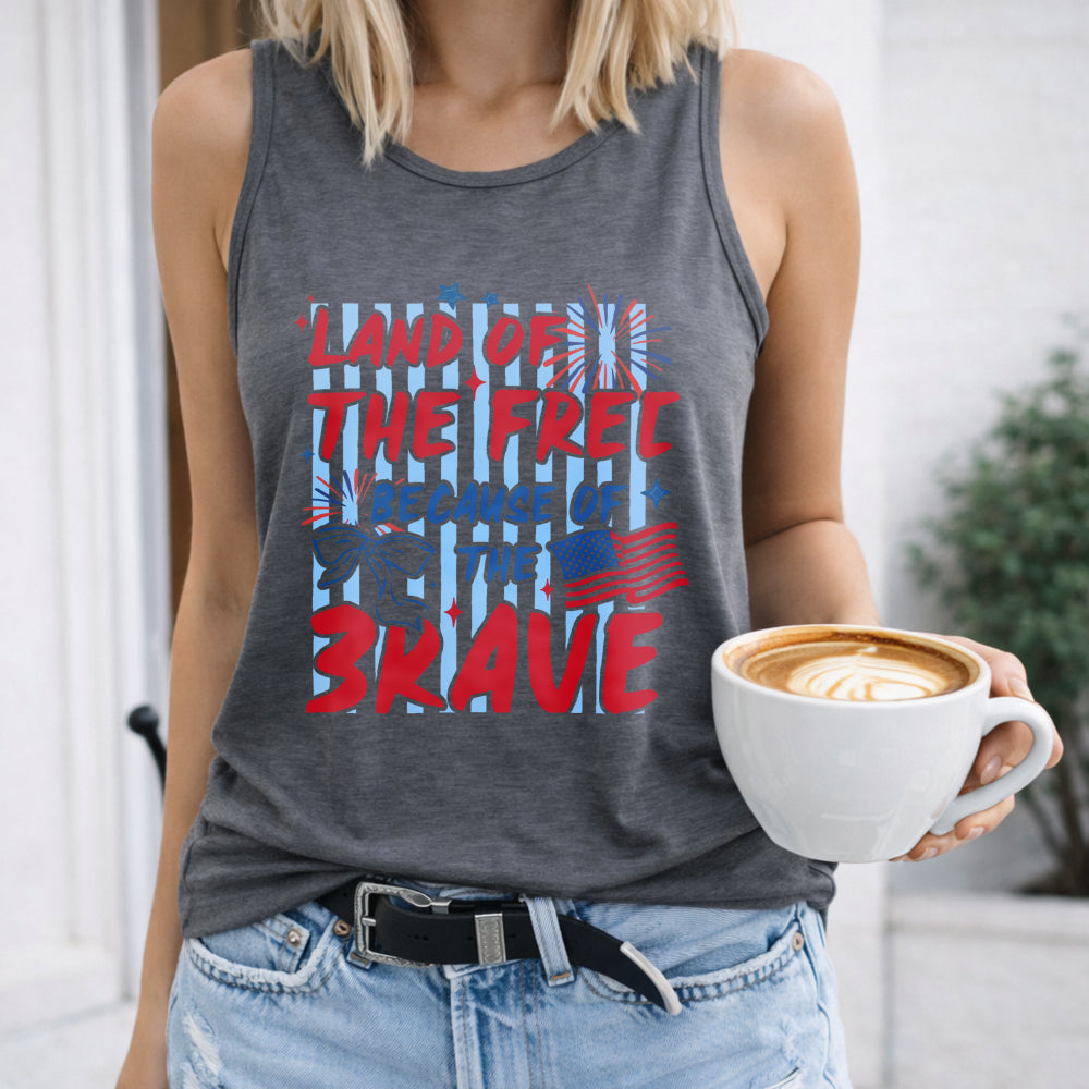 Land Of The Free Because Of The Brave Women's Tank Top - product view