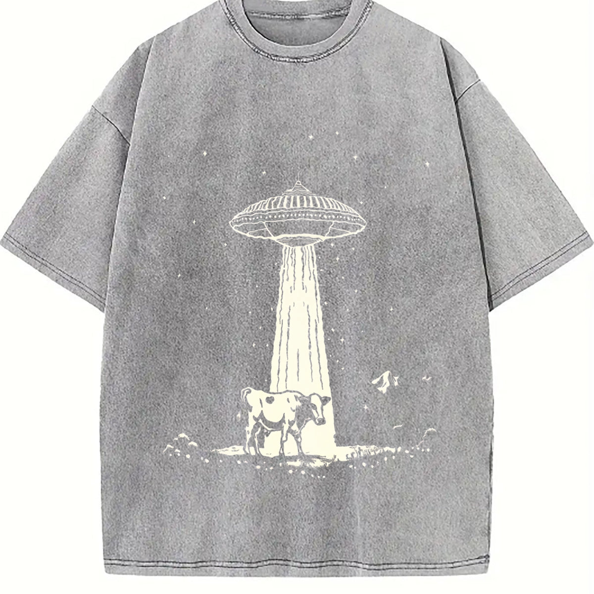 Cow And Western UFO 90s Vintage Washed T-Shirt - product view