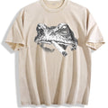 Smoking Frog Meme Vintage Washed T-Shirt - Beige