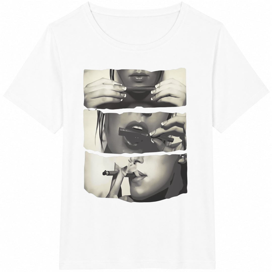 Smoking Lips Cotton T-Shirt - product view