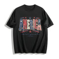 Christian American Flag Cotton T-Shirt - Black