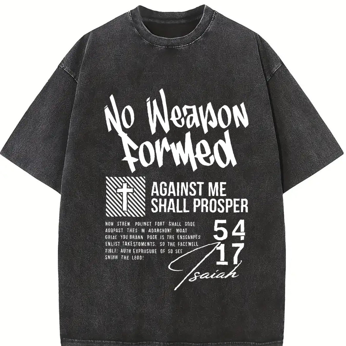 Retro Washed T-Shirt Double Sided Printed 230 Pure Cotton Christian Gift Street Style Unisex Vintage Distressed Crewneck Tshirt for Men Women Youth Festive Casual Top