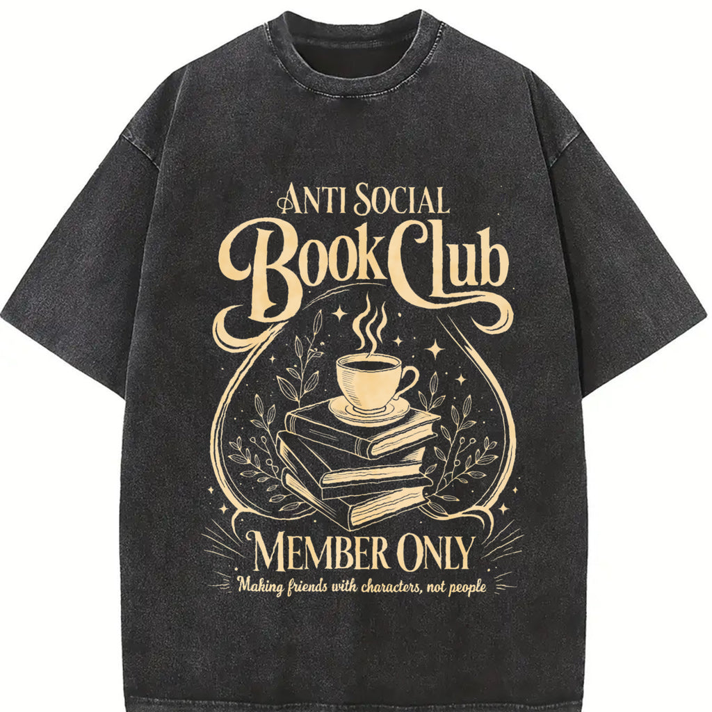 Comfort Colors Anti Social Book Club T-Shirt, Librarian Tee, Book Lover Tshirt, Bookish Tee, Book Lover Tshirt, Reading Shirt, Anti Social Shirt