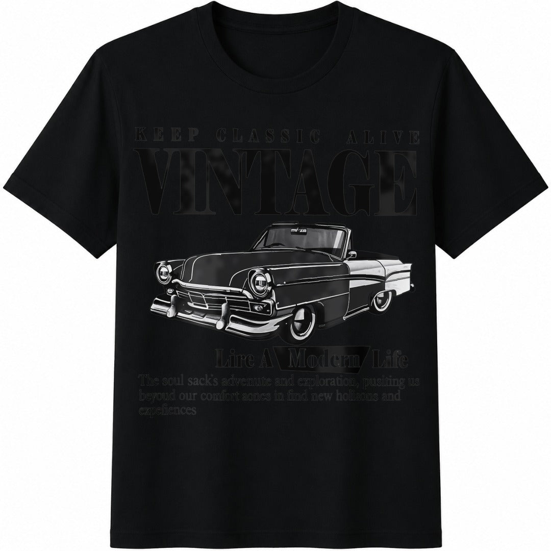 Teen Girl Clothes Car Cotton T-Shirt - Black