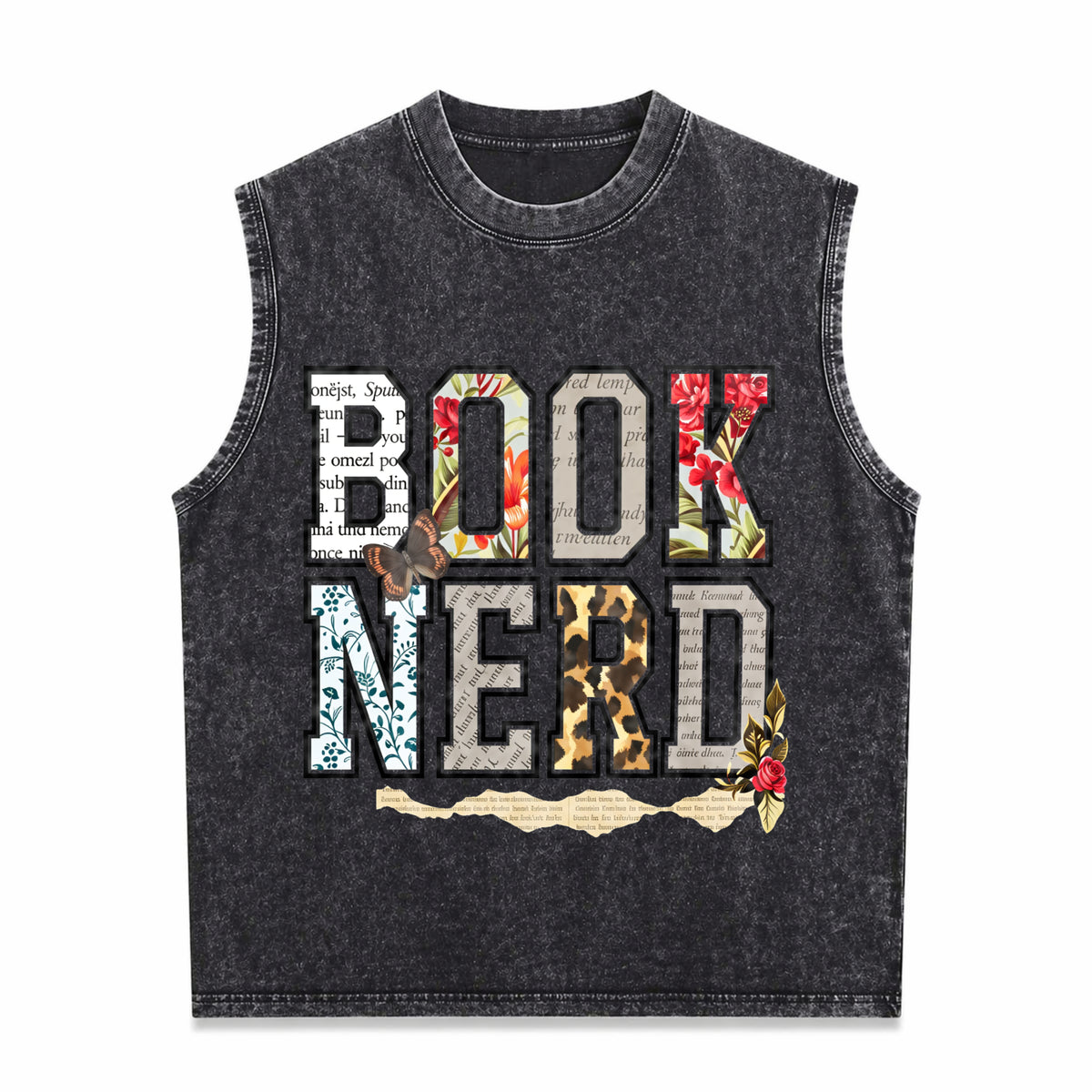 Book Nerd Bookish Lover For Booktok Librarian Idea Men's Washed Tank Top - Black