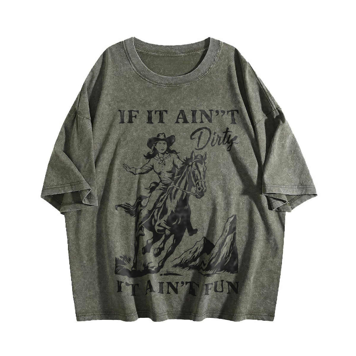 Western Cowgirl Vintage Washed T-Shirt - product view