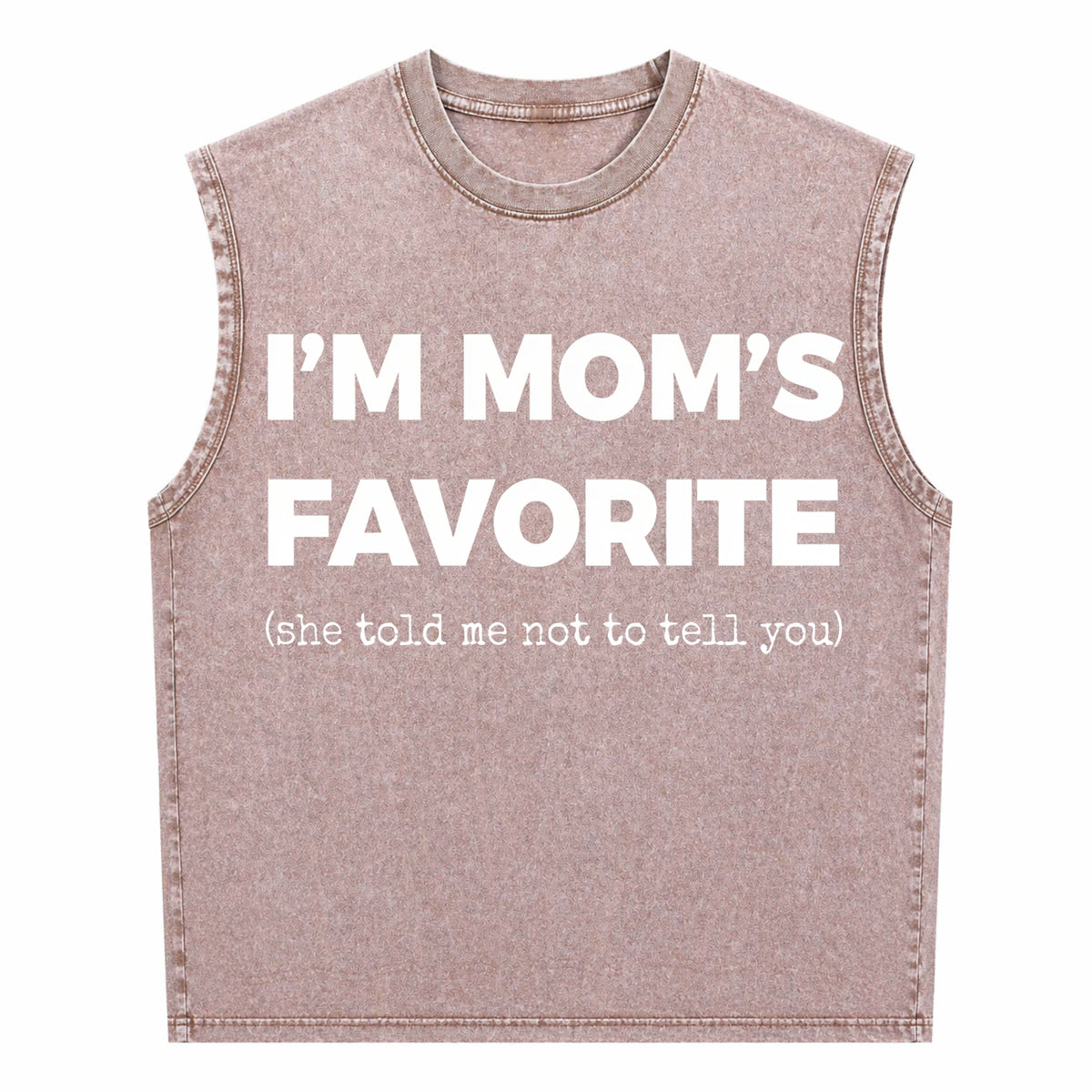 Funny Moms Favorite Son Daughter I'm Mom's Favorite Golf Men's Washed Tank Top - product view