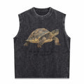 Slow Motion Over No Motion Turtle - Funny Gen Z Slang Men's Washed Tank Top - Black