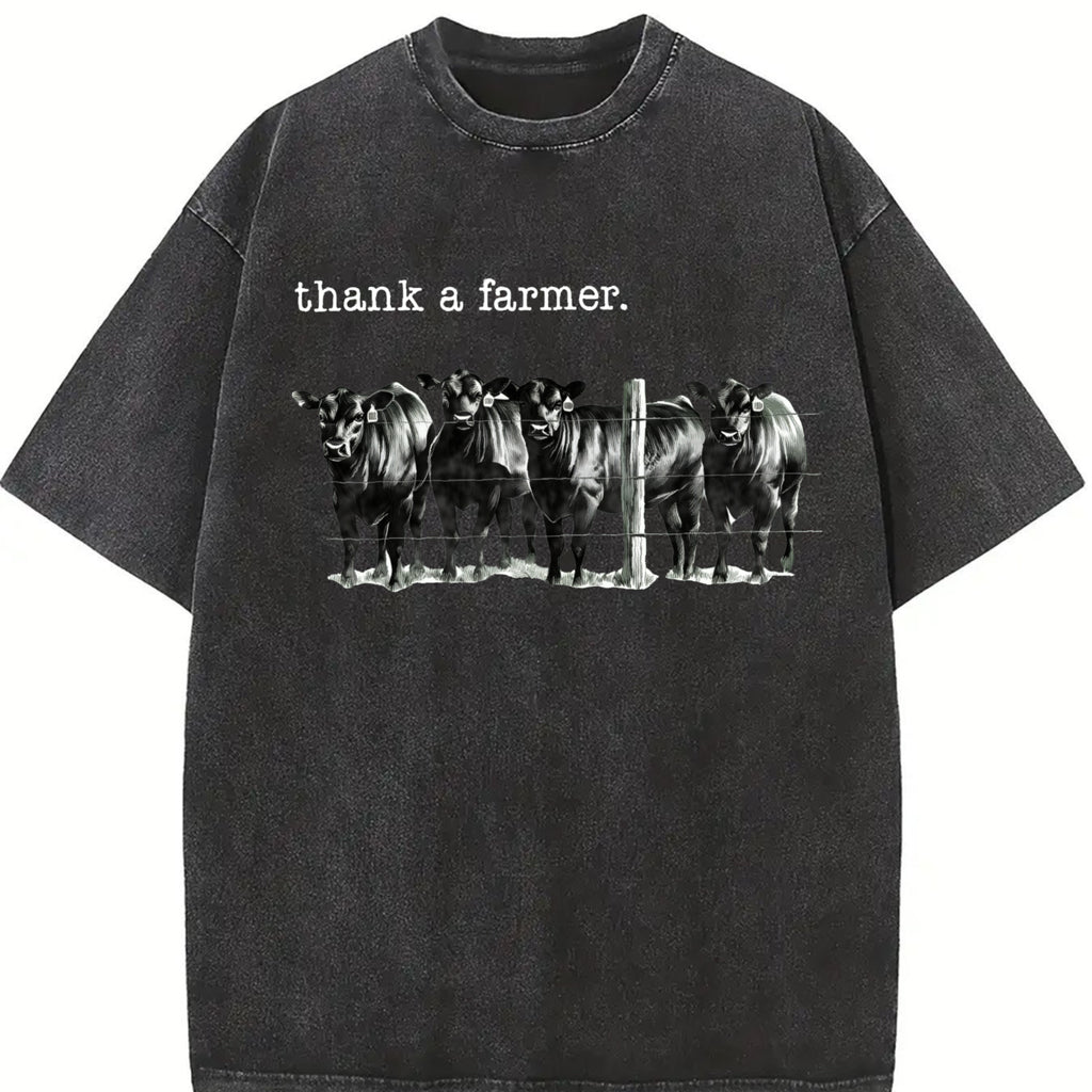 Comfort Colors Thank a Farmer Shirt, Beef Farmer T-Shirt, Western Farmer Tee, Cute Cow Shirt, Season Shirt, Thanksgiving Gift Lovers Farm Life