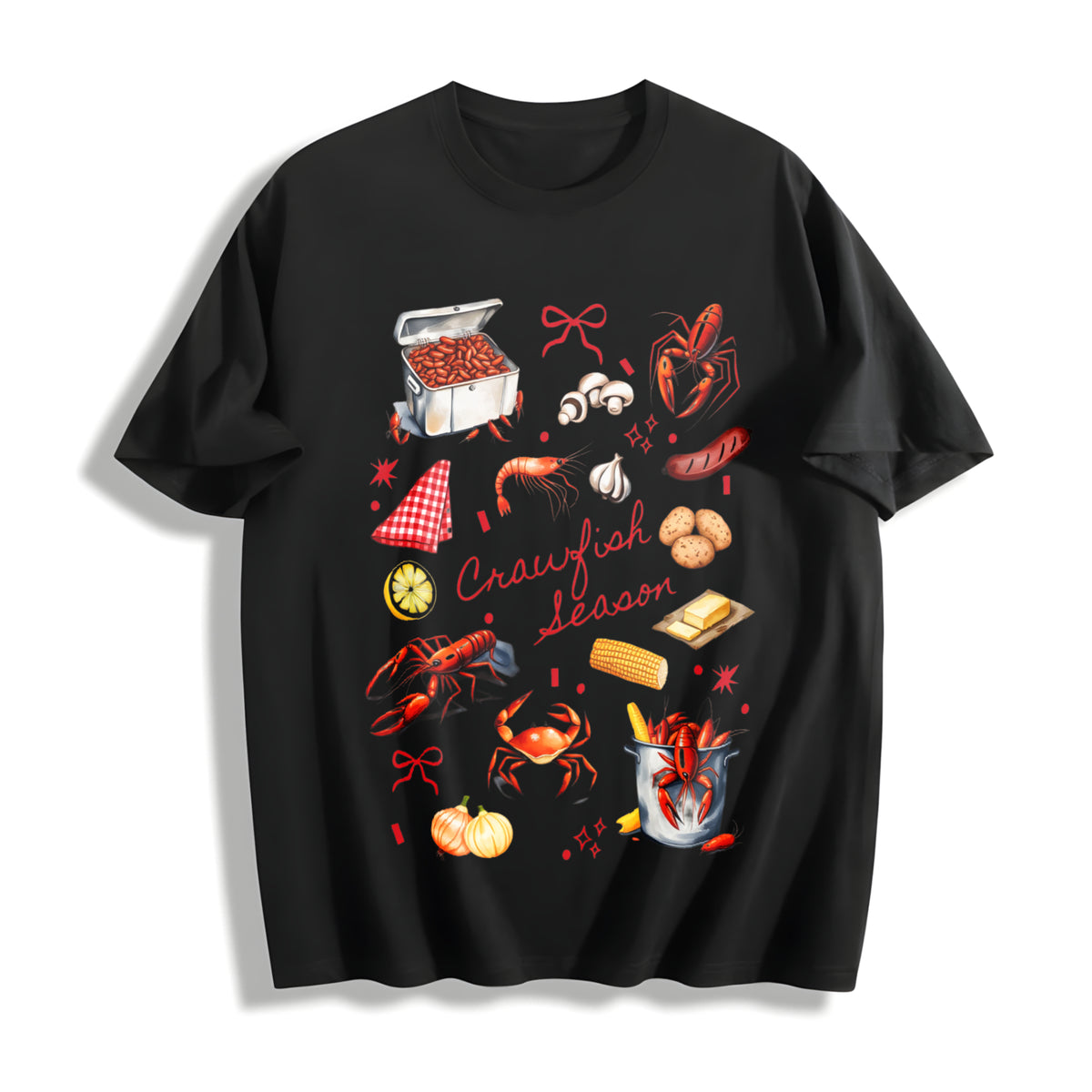 Crawfish Cotton T-Shirt - Black