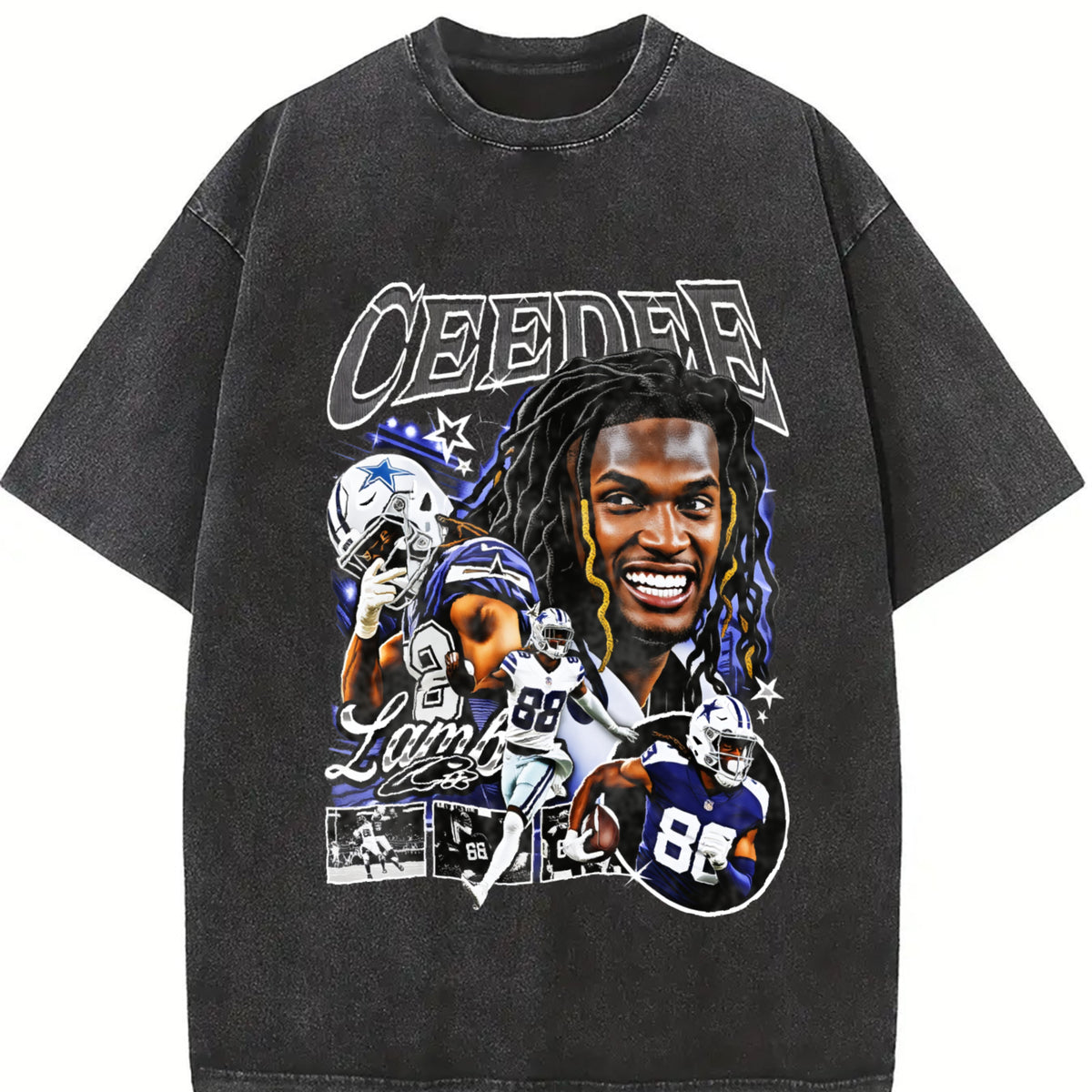 [100% Cotton] CeeDee Lamb Graphic Tee, Y2K Streetwear T-Shirt, Unisex Crew Neck Tee, Vintage Hip-Hop Graphic, Sports Style, Casual Cotton FitFashion 	 Unisex T-shirts M-5XL