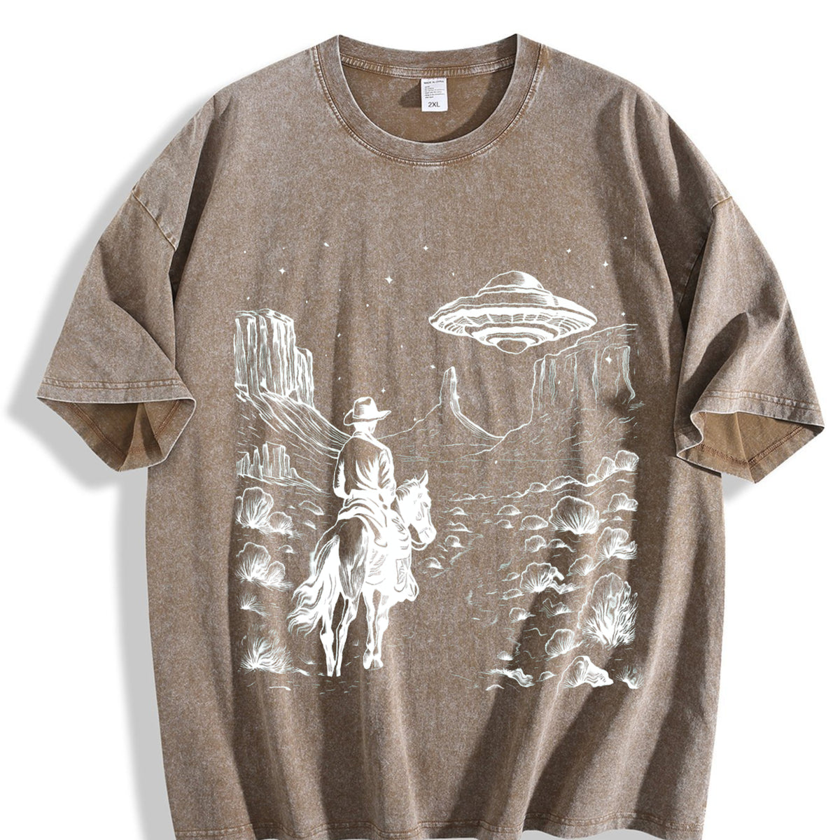 Cowboy Western 90s Vintage Washed T-Shirt - product view