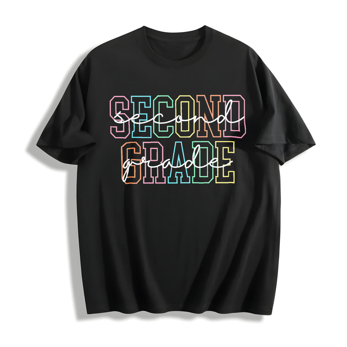 Second Grade Teacher Cotton T-Shirt - Black