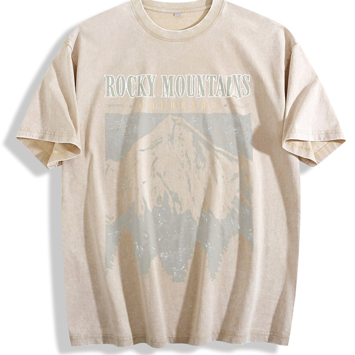 Mountain Vintage Washed T-Shirt - Beige