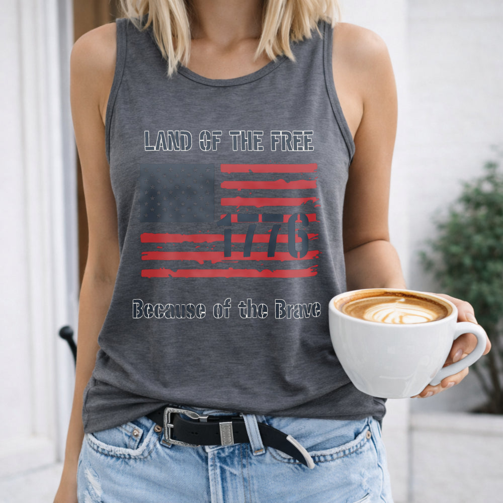 1776 Land Of The Free Because Of The Brave Women's Tank Top - product view