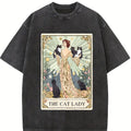 Comfort Colors Cat Lady Tarot Card Shirt, Cat Lover Tshirt, Witchy Cat Lady Tee, Cat Mom Gift, Funny Cat Mama Mothers Day Gift Summer