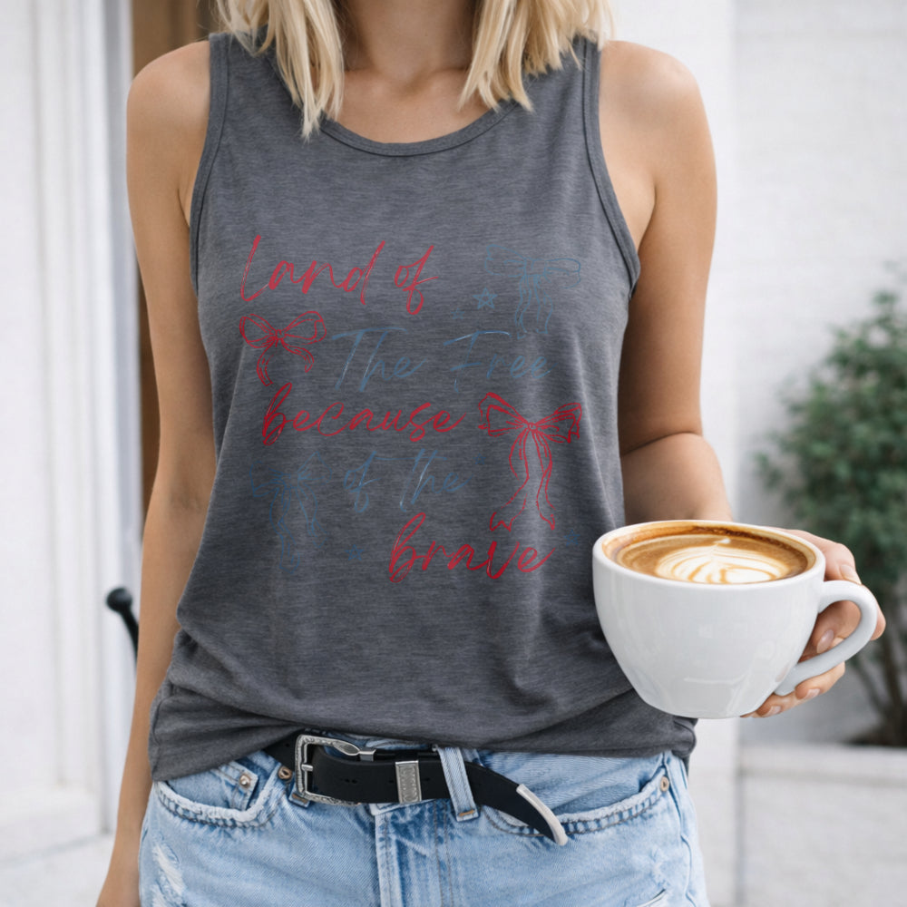 Land Of The Free Because Of The Brave Women's Tank Top - product view