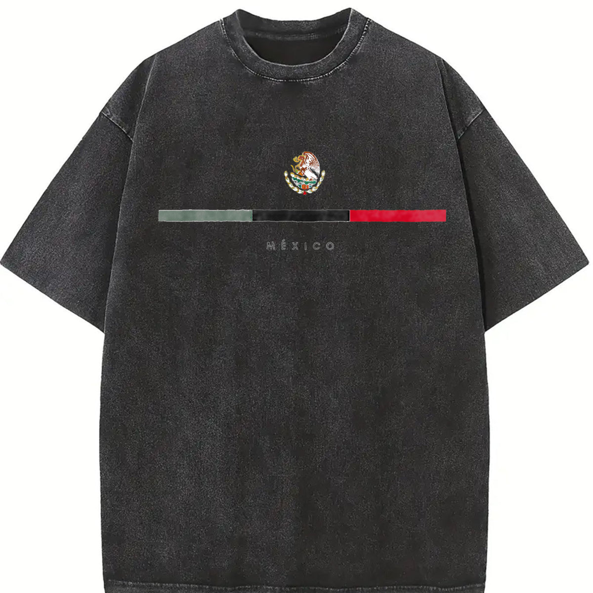 Vintage Mexican Flag Celebratory TShirt Featuring Round Neck Design and Machine Washability