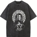 valentine shirts Praying Nun Vintage Washed Tee | Tattoo Art Inspired Streetwear | Glory Threads Faith & Grit Design | Gothic Cross Prayer Graphic Shirt | Urban Christian Aesthetic Tee Jesus Apparel