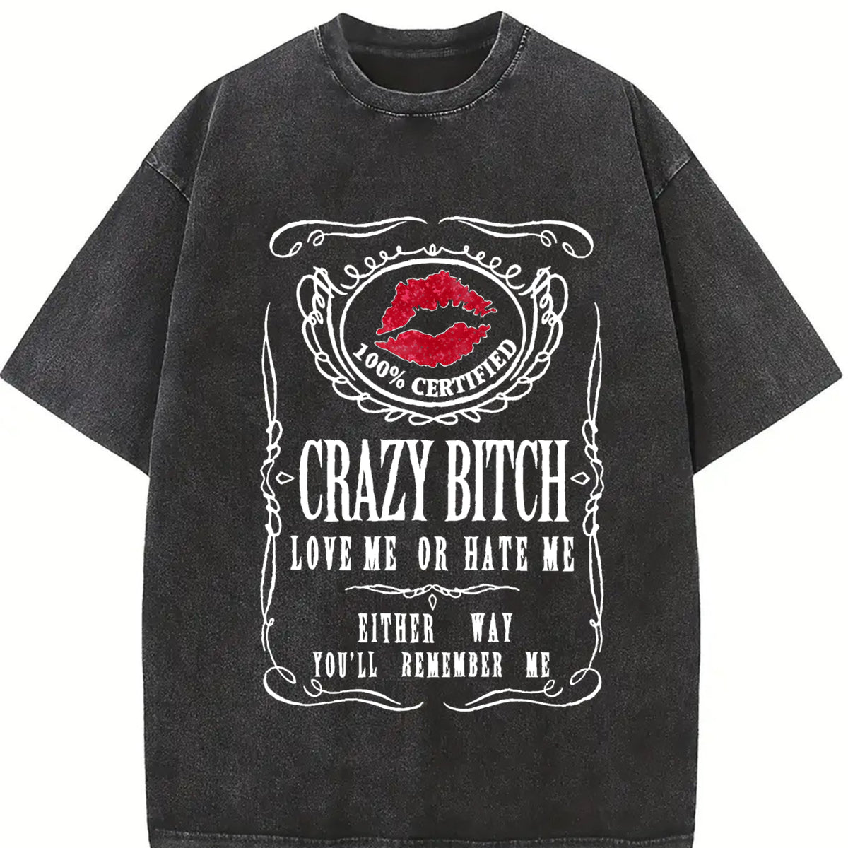 Cotton Short Sleeve Women's Funny Graphic Tees Crazy Bitch Shirt Short Sleeve TShirt Casual T-shirt for Men Women