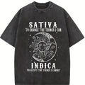 100% Cotton Unisex Sativa To Change The Things I Can Indica Cannabis Weed T-Shirt Casual Top