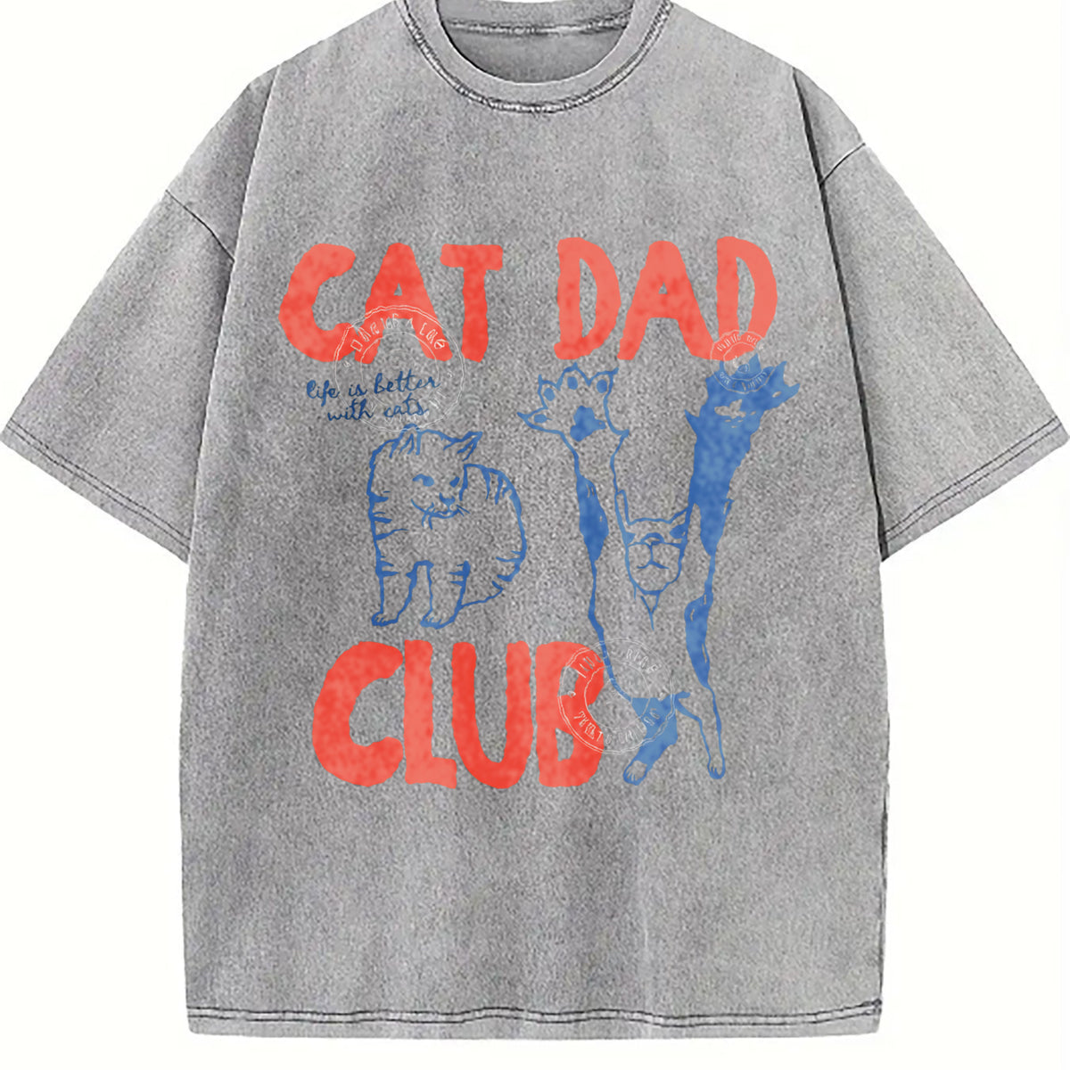 Cat Dad Vintage Washed T-Shirt - product view