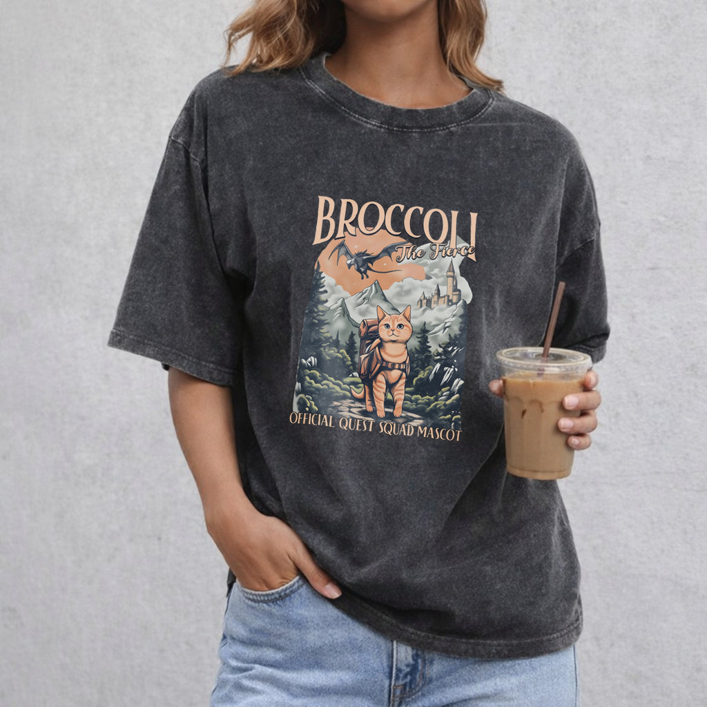 Onyx Storm Quest Squad Broccoli Comfort Colors Shirt, Fourth Wing Shirt, Broccoli Cat T-Shirt, Ridoc Romantasy Fan Shirt, Dragon Rider Tee