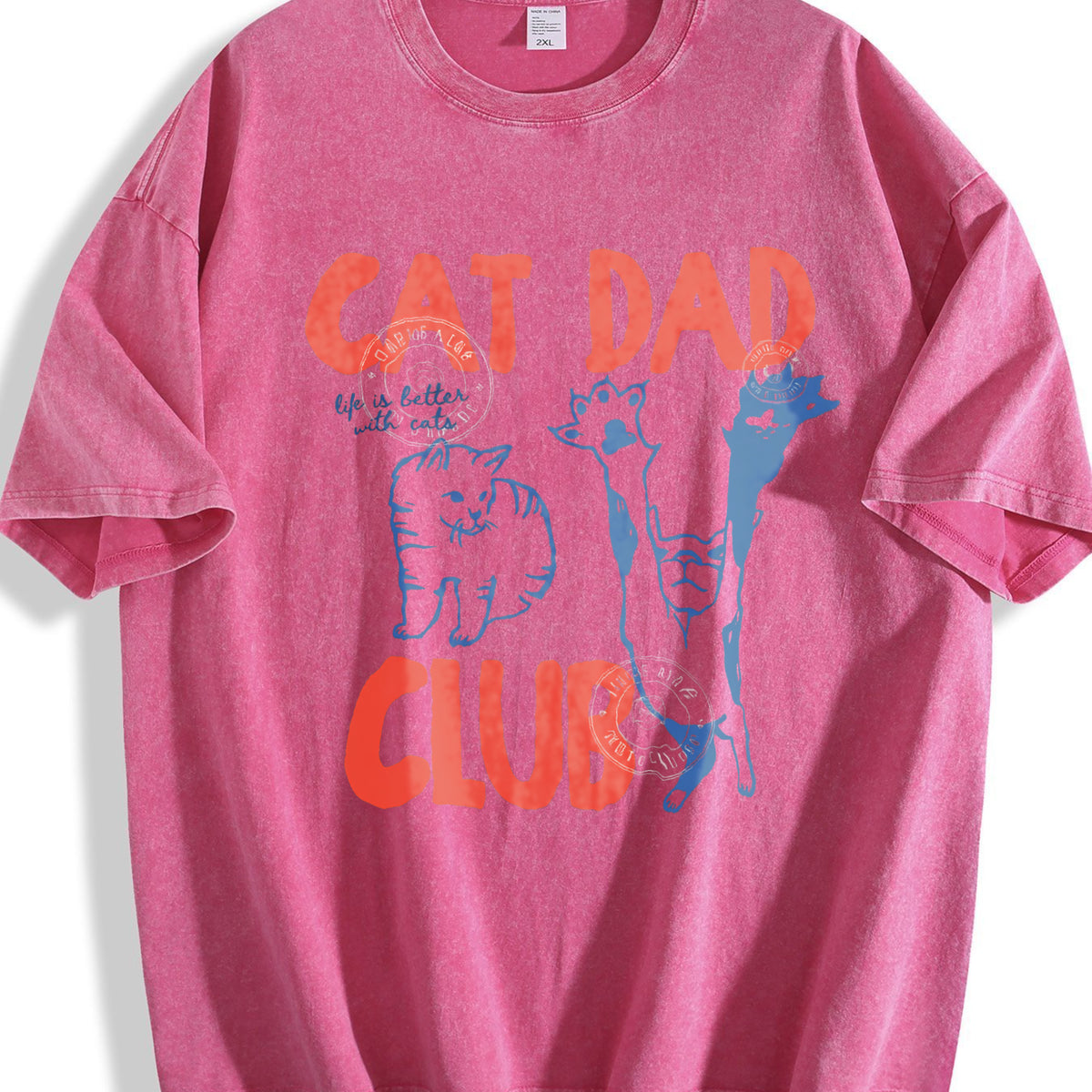 Cat Dad Vintage Washed T-Shirt - product view