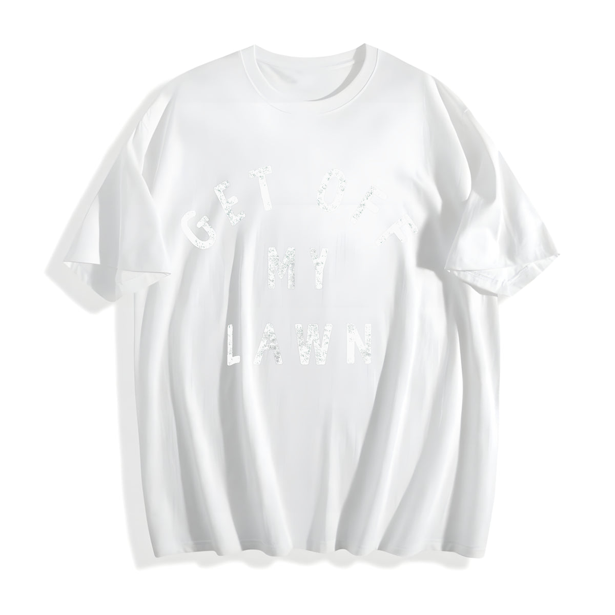 Get Off My Lawn Funny Sarcastic Mowed Yard Warning Joke Cotton T-Shirt - product view
