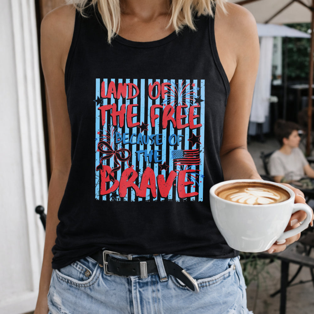 Land Of The Free Because Of The Brave Women's Tank Top - Black