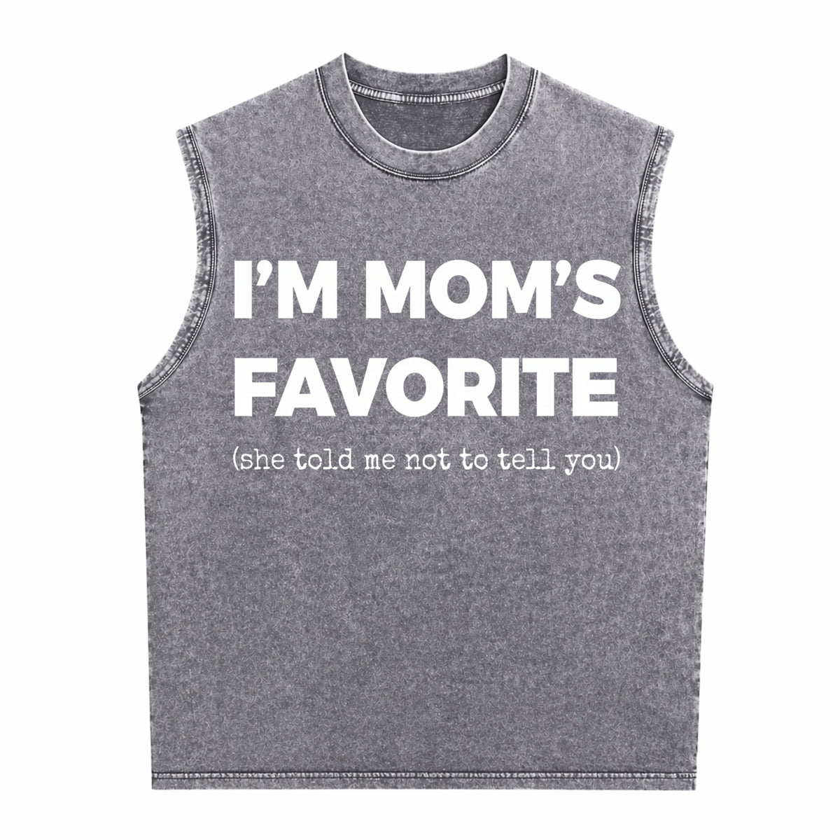 Funny Moms Favorite Son Daughter I'm Mom's Favorite Golf Men's Washed Tank Top - product view