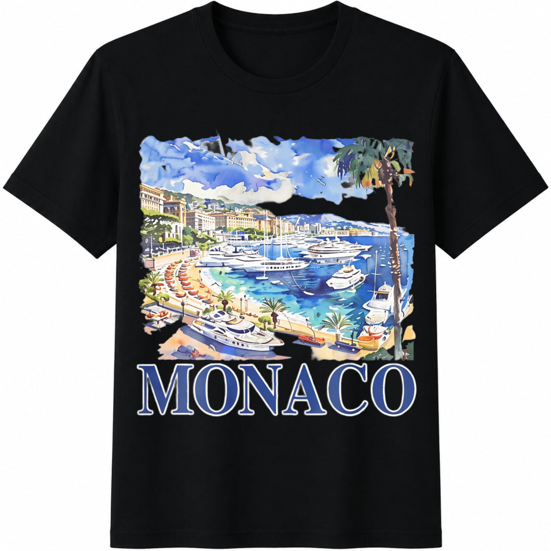 Monaco Italy Cotton T-Shirt - Black