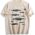 Rainbow Trout Fish 90s Vintage Washed T-Shirt - Beige