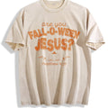 Fall Religious Vintage Washed T-Shirt - Beige