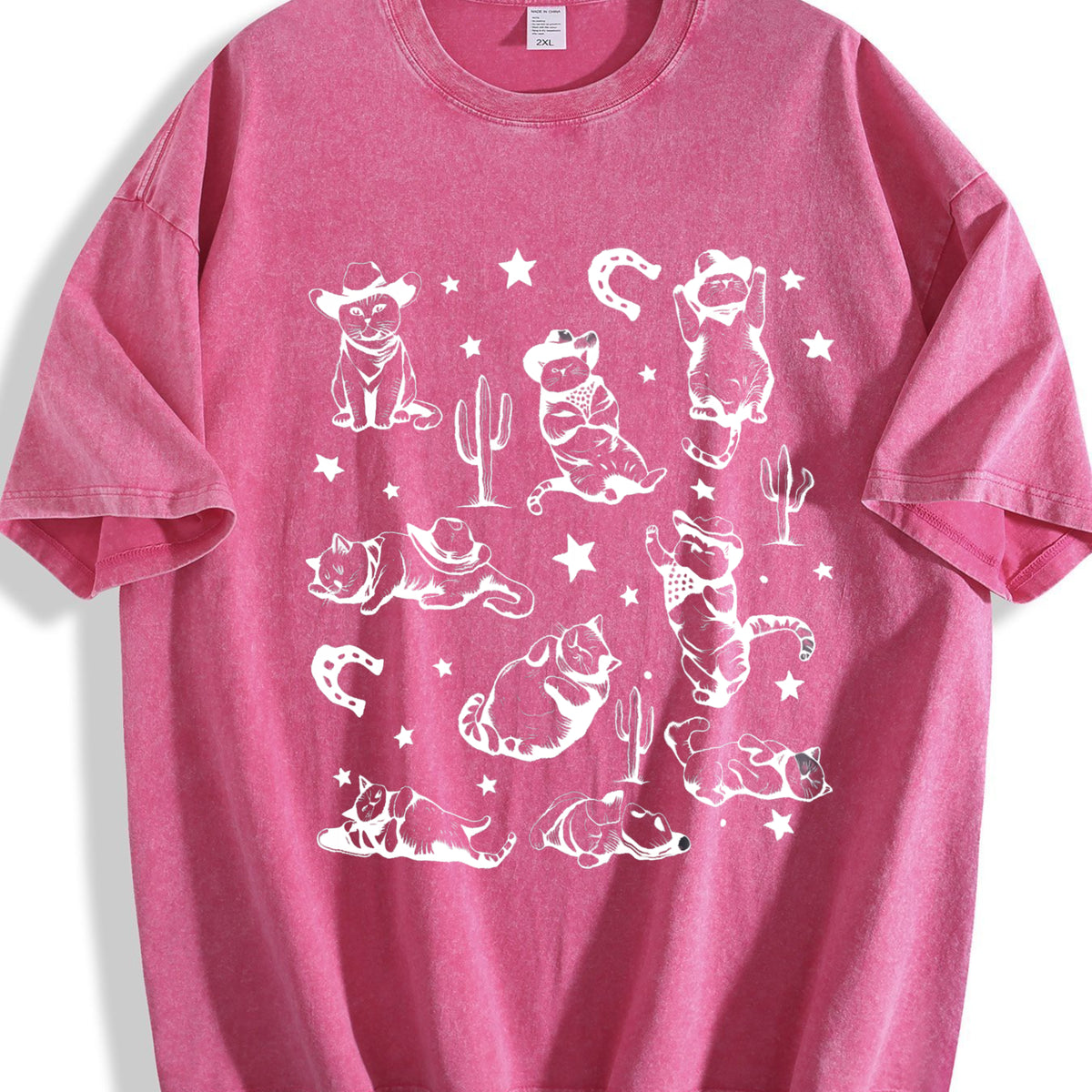 Cowboy Cats And Kittens Western Cowboy Vintage Washed T-Shirt - product view