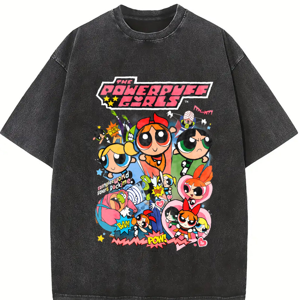 Powerpuff Girls Vintage Sweatshirt, Crew Neck, Menswear Top, Womenswear Top Underwear Streetwear