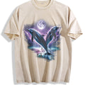 Two Dolphins Moon Vintage Washed T-Shirt - Beige