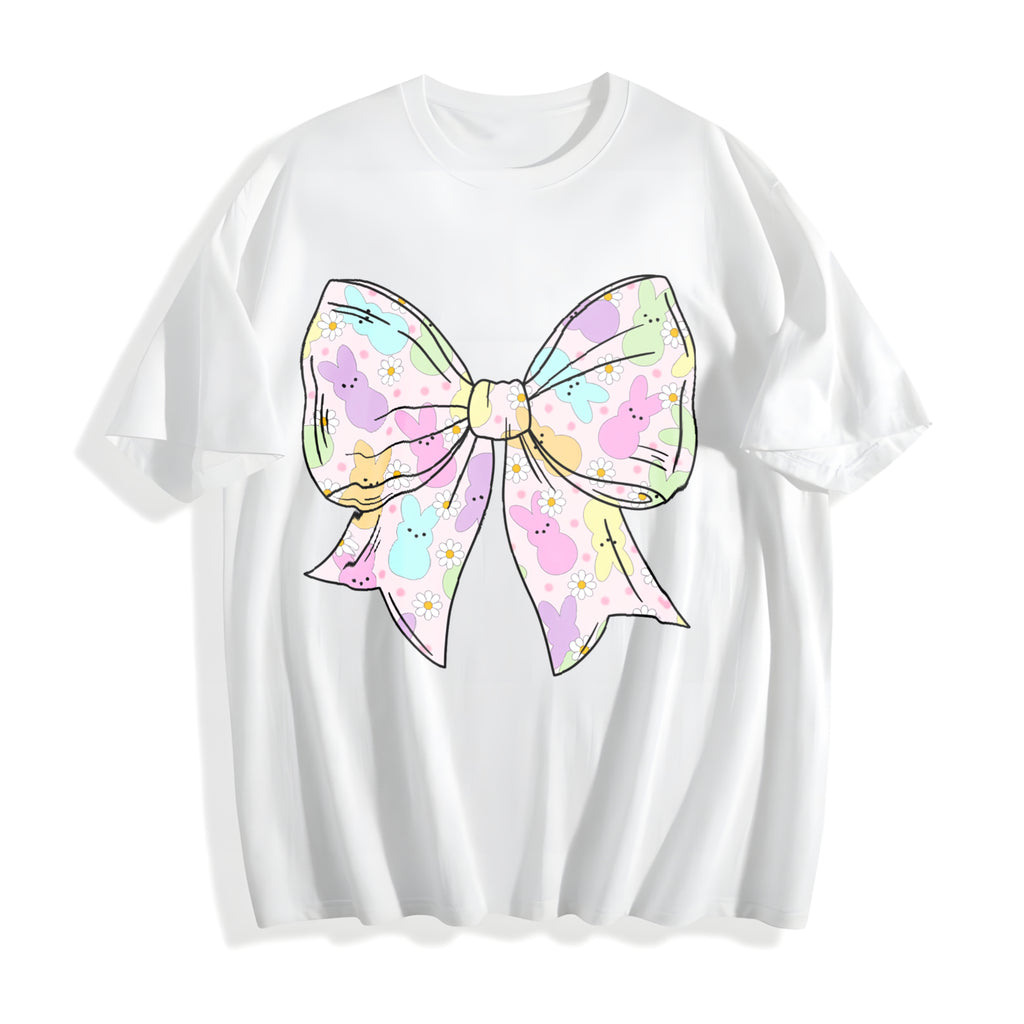 Coquette Easter Bow Cotton T-Shirt - product view