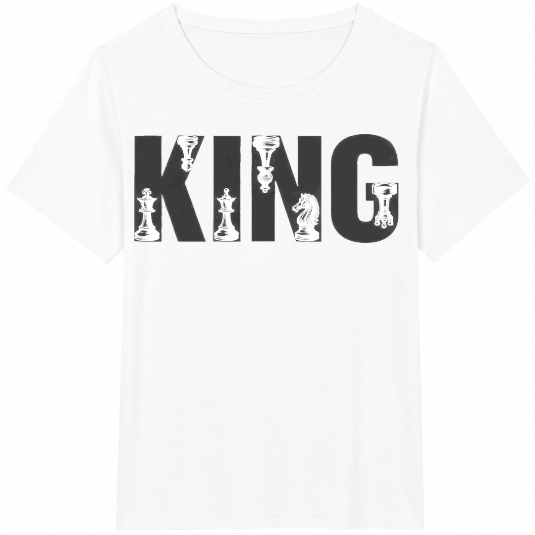 King Chess Letter Cotton T-Shirt - product view
