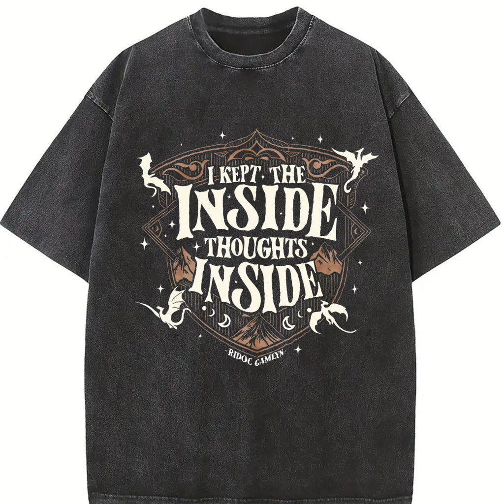 Ridoc Quest Squad Comfort Colors Shirt, I Kept The Inside Thoughts Inside Tee, Onyx Storm Fourth Wing Shirt For Fans, Bookish Gift