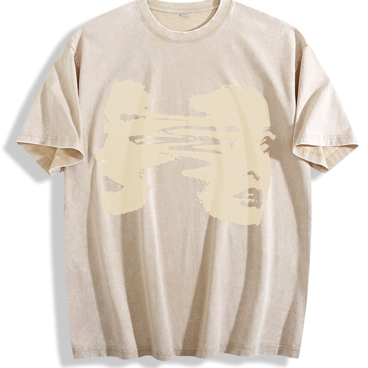 Fun Vintage Washed T-Shirt - Beige