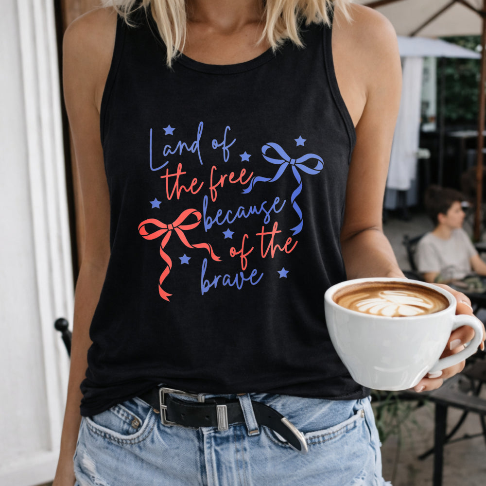 Land Of The Free Because Of The Brave Women's Tank Top - Black