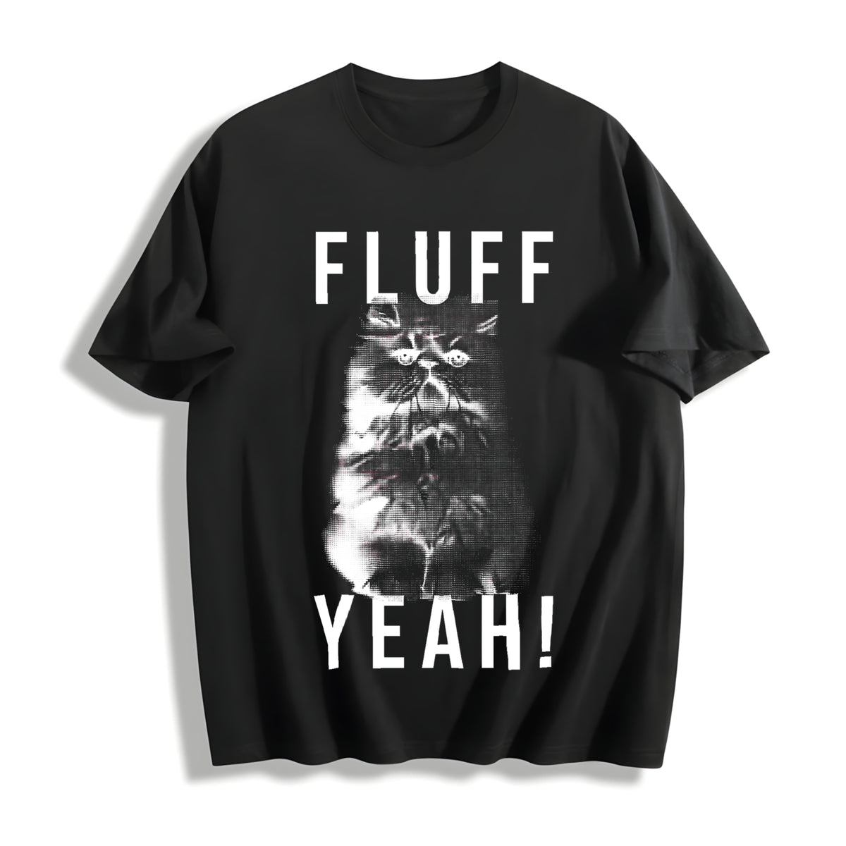 Fluff Yeah Funny Kitty Cat Animal Lover For Ladies Funny Cute Cotton T-Shirt - Black