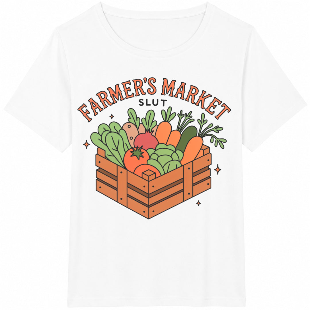 Farmers Market Vegetable Gardener Farmer Local Farm Funny Cotton T-Shirt - product view