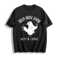 Goose Bride Cotton T-Shirt - Black