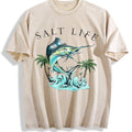 Saltwater Fishing Vintage Washed T-Shirt - Beige